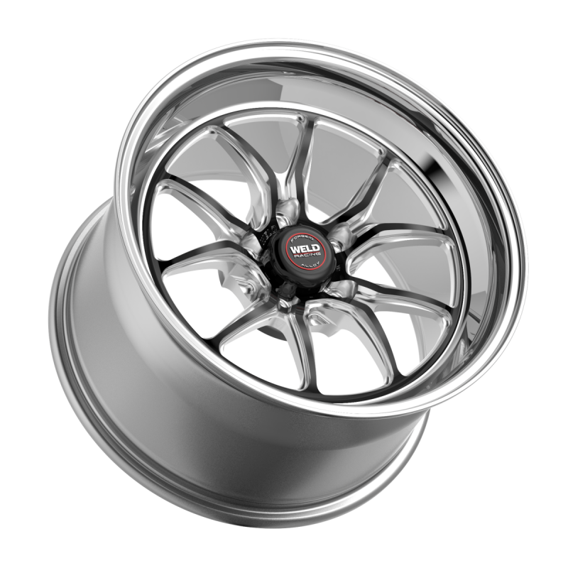 Weld S85 15x10 / 5x114.3 / 7.5 BS / 3.18 HB - Black Center - Polished Shell - Non-BL Wheel