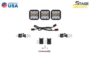 Diode Dynamics SS5 Sport Universal CrossLink 3-Pod Lightbar - Yellow Driving