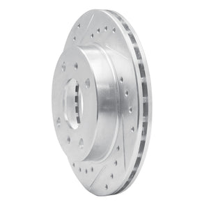 R1 89-96 Nissan 240SX Front Left Drilled & Slotted Silver Brake Rotor