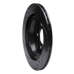 R1 94-04 Ford Mustang Rear Right Drilled & Slotted Black Brake Rotor