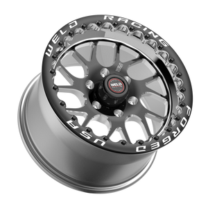 Weld S78 HD Beadlock 17x9.5/6x135/6.2 BS/3.54 HB - Black Center - Polished Shell - Black SBL Wheel