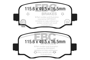 EBC 15+ Fiat 500X 1.4 Turbo Yellowstuff Rear Brake Pads