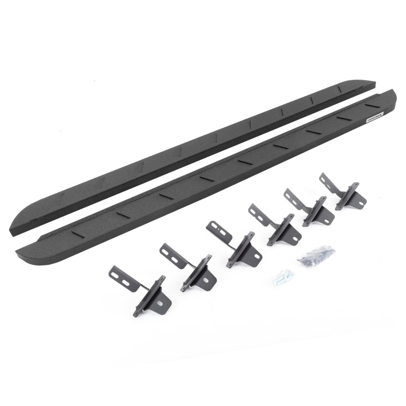 Go Rhino 21-22 Ford Bronco (Excl. Sport) 4DR RB10 Slim Running Boards Kit (w/Brackets) - Bedliner Ct