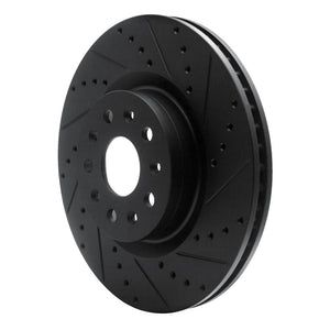 R1 14-25 Cadillac CT6 Front Right Drilled & Slotted Black Brake Rotor