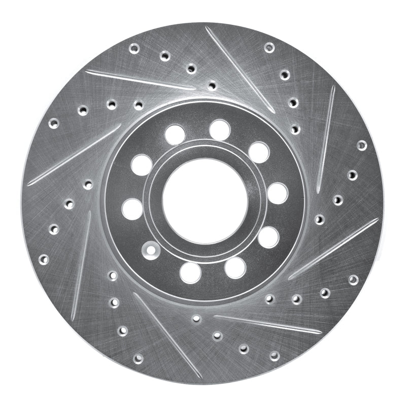 R1 05-25 Audi A3 (Mexico) Front Right Drilled & Slotted Silver Brake Rotor