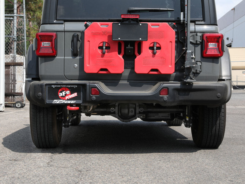 aFe MACH Force-Xp Axle-Back Exhaust System w/No Tip 18-20 Jeep Wrangler L4-2.0T / V6-3.6L