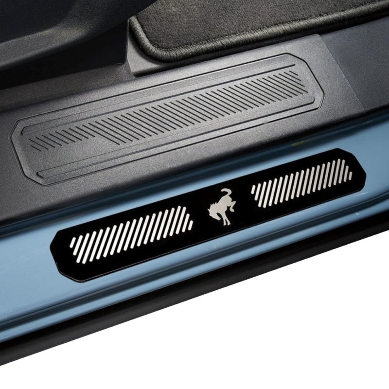 Putco 21-23 Ford Bronco w/Bronco Etching (4pcs) Black Platinum Door Sills