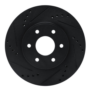 R1 16-22 Nissan NP300 Frontier (Mexico) Front Left Drilled & Slotted Black Brake Rotor