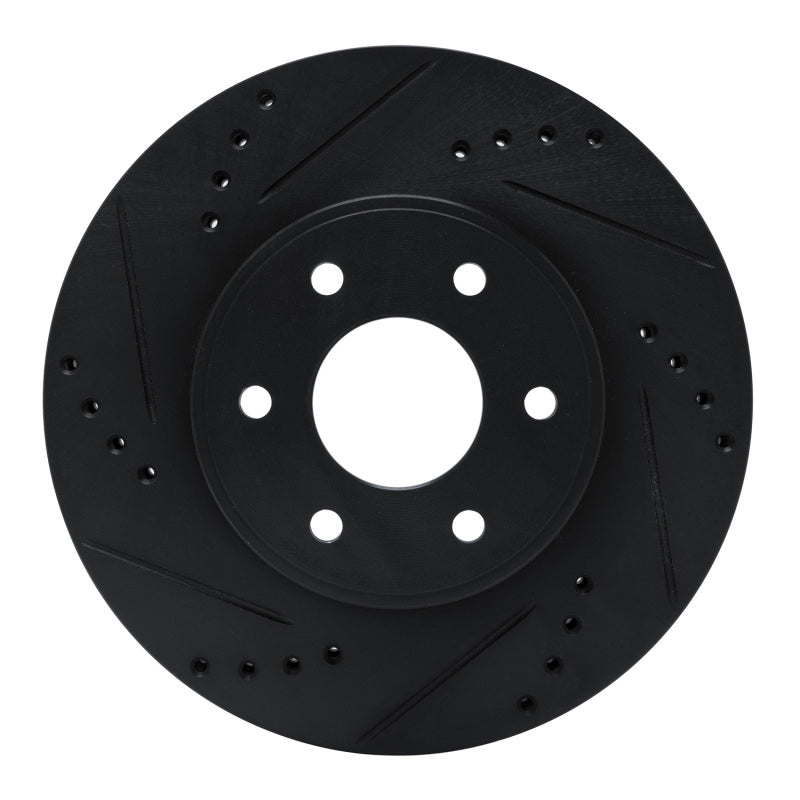 R1 16-22 Nissan NP300 Frontier (Mexico) Front Left Drilled & Slotted Black Brake Rotor