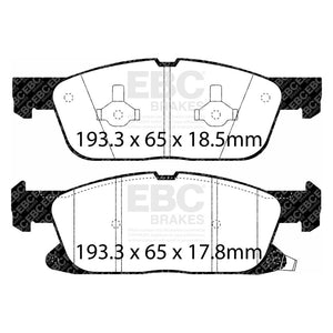 EBC 2016+ Lincoln Continental (10th Gen) 2.7L Twin Turbo Ultimax2 Front Brake Pads