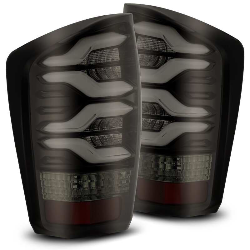 AlphaRex 16-21 Toyota Tacoma LUXX LED Taillights Blk/Red w/Activ Light/Seq Signal