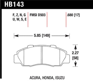 Hawk Acura / Honda / Isuzu DTC-30 Race Front Brake Pads