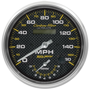 AutoMeter 160mph & 8k RPM Electric Program 5in. Carbon Fiber Gauge Tach/Speedo