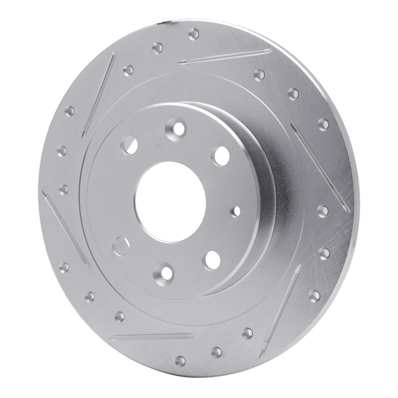R1 90-03 Ford Escort Rear Left Drilled & Slotted Silver Brake Rotor