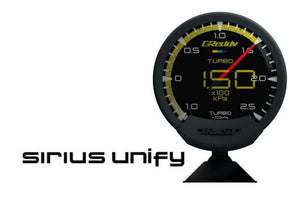 GReddy Sirius Unify Turbo Boost Gauge Set (Sirius Meter w/Boost Pressure Sensor Set & Vision Displ)