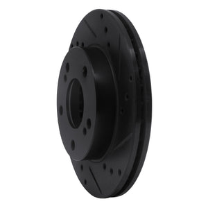 R1 96-98 Nissan 240SX Front Right Drilled & Slotted Black Brake Rotor
