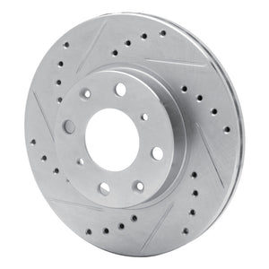 R1 86-91 Acura Integra Front Left Drilled & Slotted Silver Brake Rotor
