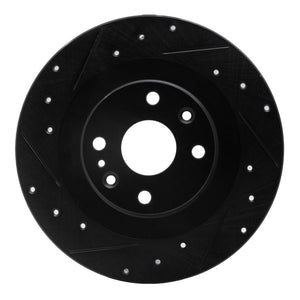 R1 01-05 Mazda Miata Rear Left Drilled & Slotted Black Brake Rotor
