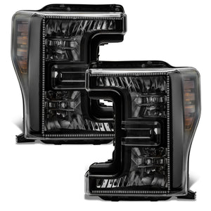 Oracle 17-19 Ford F-250 SD Dynamic Pre-Assembled Headlights - Halogen - Black Edition -