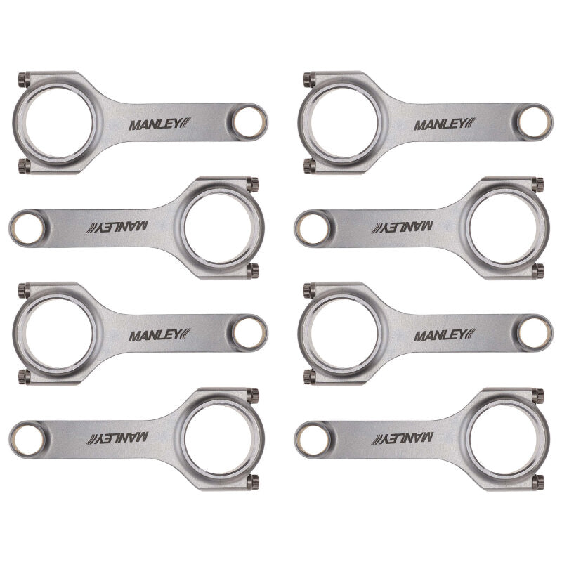 Manley Chrysler LS1 H Beam Connecting Rod Set  ARP 2000 3/8in w/ .927in Bushed Wrist Pins (Set of 8)
