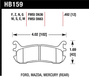 Hawk 97-02 Ford Escort/98-03 ZX2 / 94-97 & 99-05 Mazda Miata DTC-30 Race Rear Brake Pads
