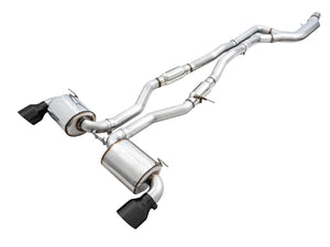 AWE Tuning 2020 Toyota Supra A90 Resonated Touring Edition Exhaust - 5in Diamond Black Tips