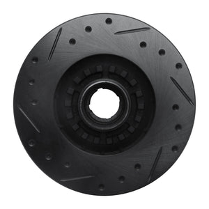 R1 84-85 Mazda RX-7 Front Right Drilled & Slotted Black Brake Rotor