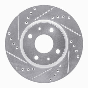 R1 08-11 Ford Focus Front Left Drilled & Slotted Silver Brake Rotor