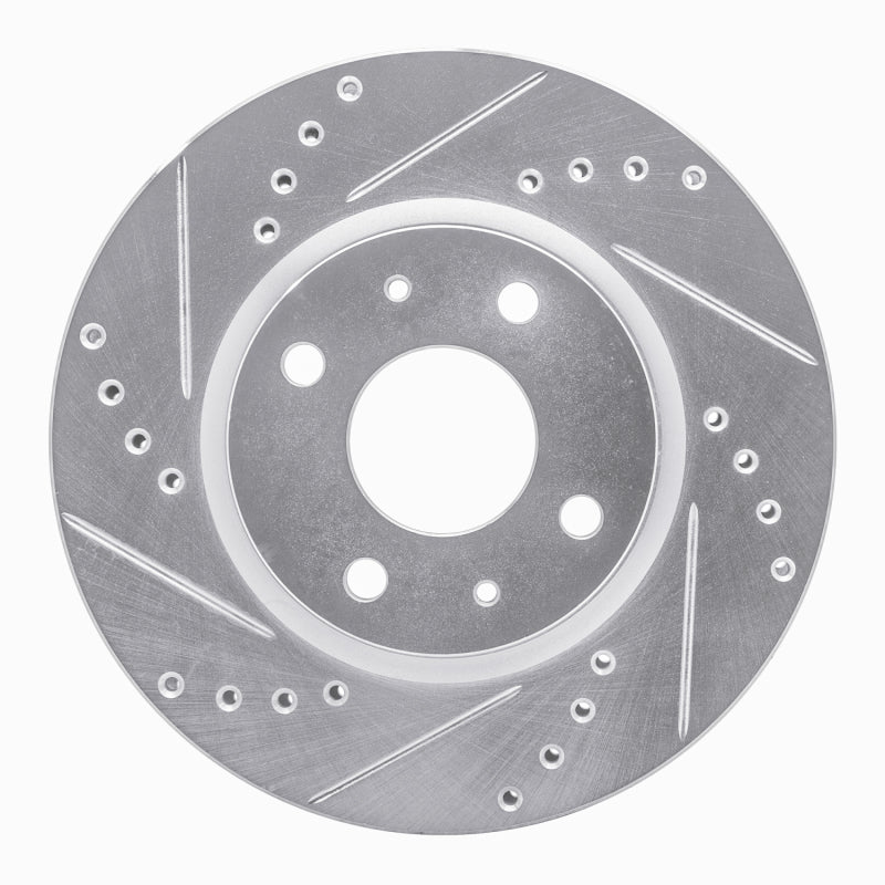 R1 08-11 Ford Focus Front Left Drilled & Slotted Silver Brake Rotor