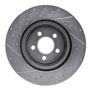 R1 05-23 Chrysler 300 Front Right Drilled & Slotted Silver Brake Rotor