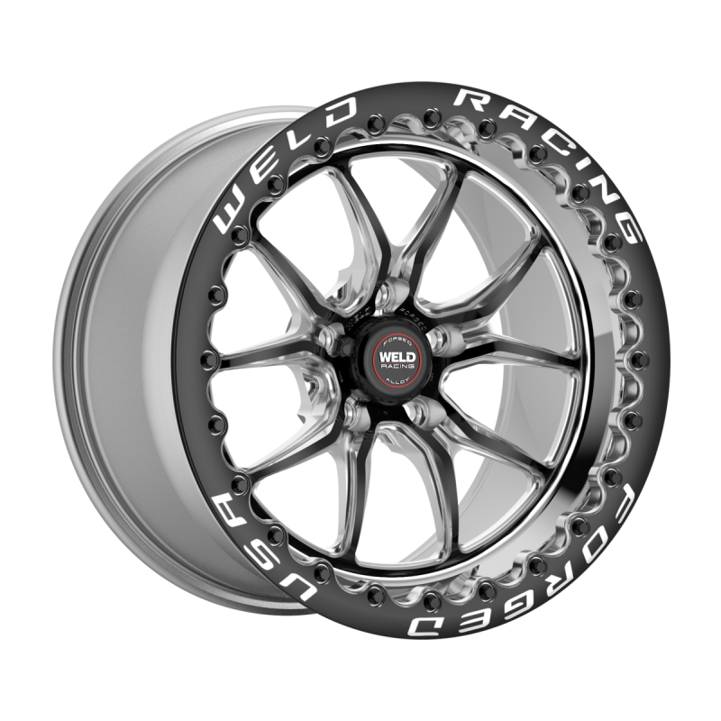 Weld S85 Beadlock 17x11/5x120.65/7.7 BS/3.18 HB - Black Center - Polished Shell - Black SBL Wheel