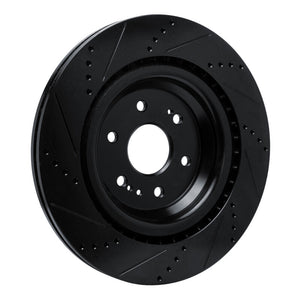 R1 19-25 Cadillac Escalade ESV Front Right Drilled & Slotted Black Brake Rotor
