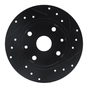 R1 81-85 Mazda RX-7 Rear Left Drilled & Slotted Black Brake Rotor
