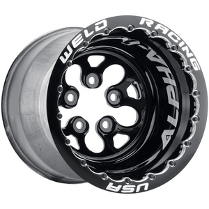 Weld Alpha-1 15x14 / 5x4.5 / 4 BS / 3.18 HB - Gloss Black Center - Gloss Black Shell - DBL MT Wheel