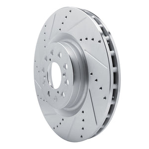 R1 17-25 Acura Integra Front Left Drilled & Slotted Silver Brake Rotor
