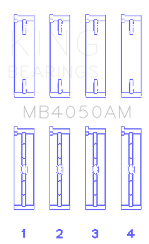 King Engine Bearings Mitsubishi 6G74 (Size +0.75mm) Main Bearing Set