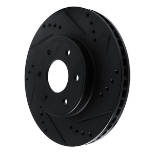 R1 16-22 Nissan NP300 Frontier (Mexico) Front Right Drilled & Slotted Black Brake Rotor