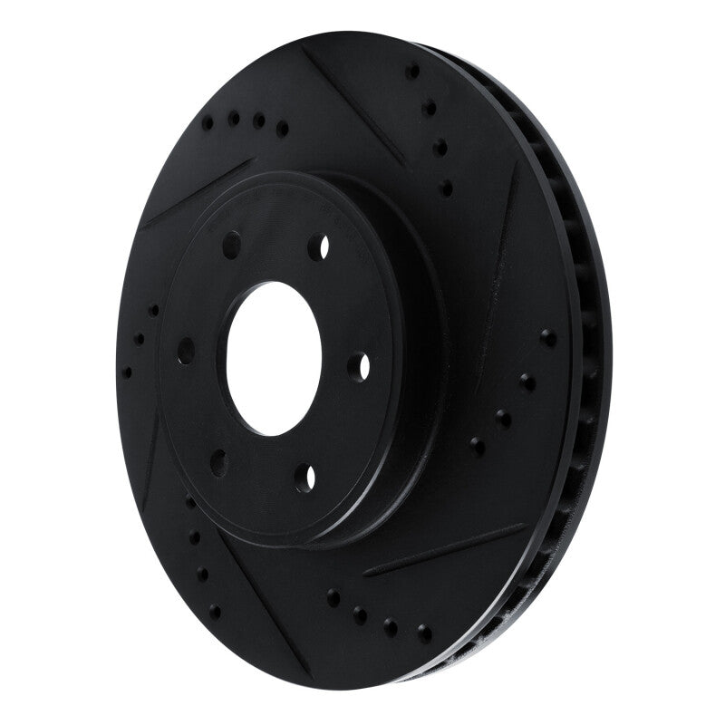 R1 16-22 Nissan NP300 Frontier (Mexico) Front Right Drilled & Slotted Black Brake Rotor