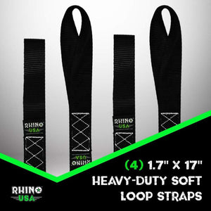 Rhino USA Soft Loops Motorcycle Tie-Down Set 4-Pack Yellow