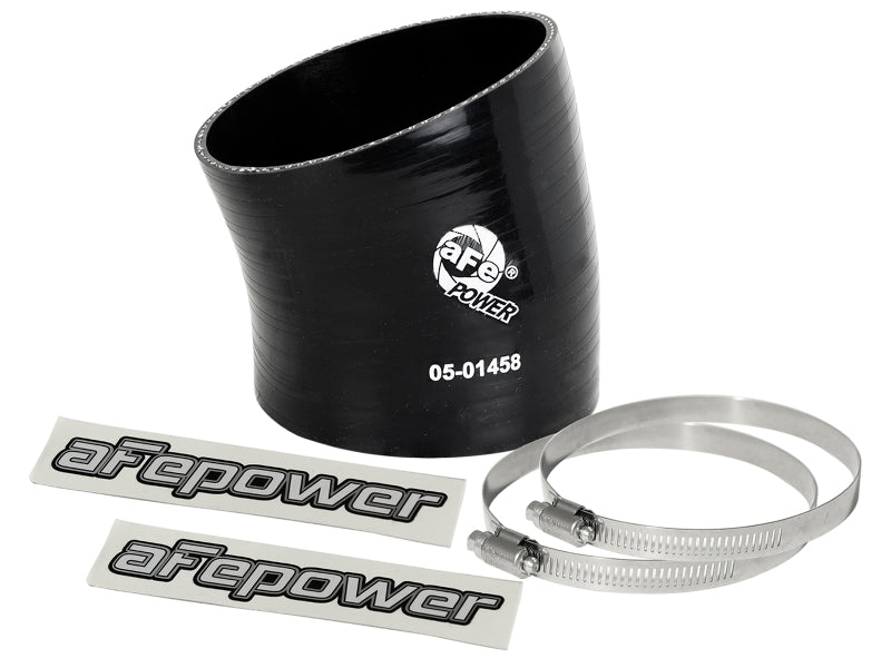 aFe Magnum FORCE Intake Coupling Kit (3-1/2IN ID to 3-1/4 IN ID x 15 Deg.) Elbow Coupler - Black