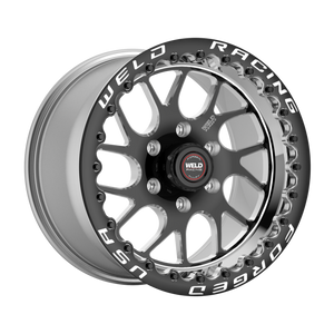 Weld S78 HD Beadlock 17x9.5/6x135/6.2 BS/3.54 HB - Black Center - Polished Shell - Black SBL Wheel