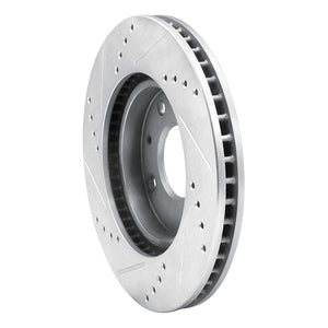 R1 04-04 Mitsubishi Lancer Front Right Drilled & Slotted Silver Brake Rotor