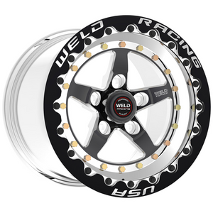 Weld Weldstar Beadlock 15x8/5x4.75/3.5 BS/3.18 HB-Black Center-Polished Shell-Black SBL MT Wheel