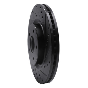 R1 2013-2025 Infiniti Q60 Front Right Drilled & Slotted Black Brake Rotor