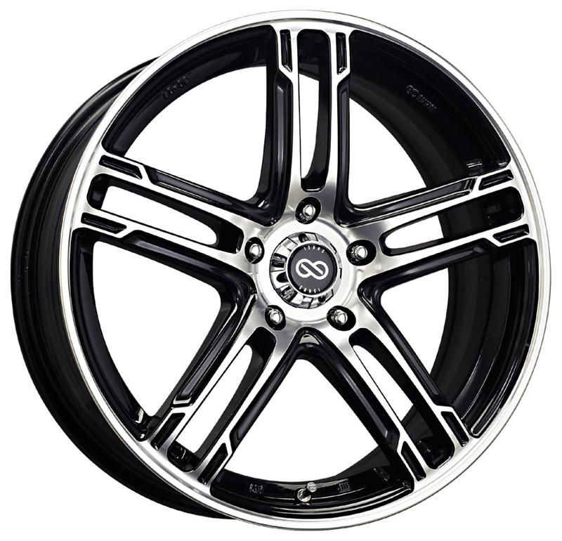 Enkei FD-05 17x7 4x100 40mm Offset 72.62 Bore Dia Black Machined Wheel
