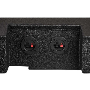 DS18 2x 10in Forward Firing Underseat Ported Box Subwoofer Enclosure- Black Spray Liner Paint Finish
