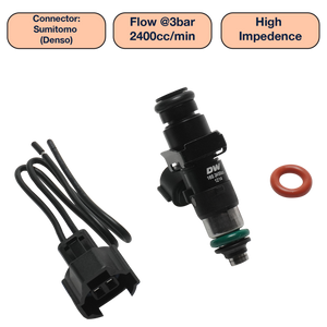 DeatschWerks Universal 2400cc Single Fuel Injector / 48mm Length / 14mm O-Ring Seals