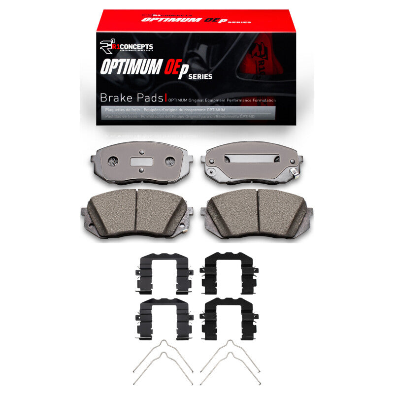R1 2017-2025 Hyundai Kona Front R1 Optimum OE Pads & Hardware Kit