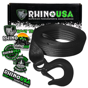 Rhino USA 2In X 20Ft Boat Winch Strap With Hook