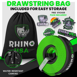 Rhino USA Recovery Tow Strap 4Inx30Ft (Black)